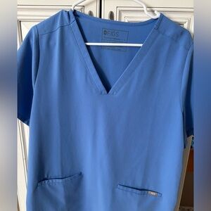 Figs Blue Scrub Top